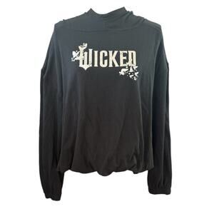 New Wicked Black Silver Hoodie Small